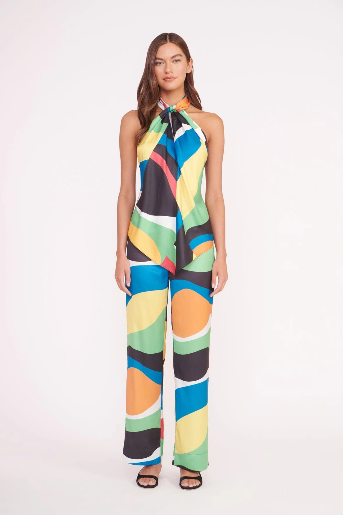 OSCAR PANT | MARBLE WAVE OSCAR PANT | MARBLE WAVE -Staud Store TROPEA TOP OSCAR PANT MARBLE WAVE 04762 2 web