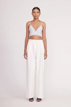 JULES BLOCK HEEL | INK ISLAND BLUE 7 JULES BLOCK HEEL | INK ISLAND BLUE -Staud Store Tatum Top Blue Palm Luisa Pant Ivory 00341 web