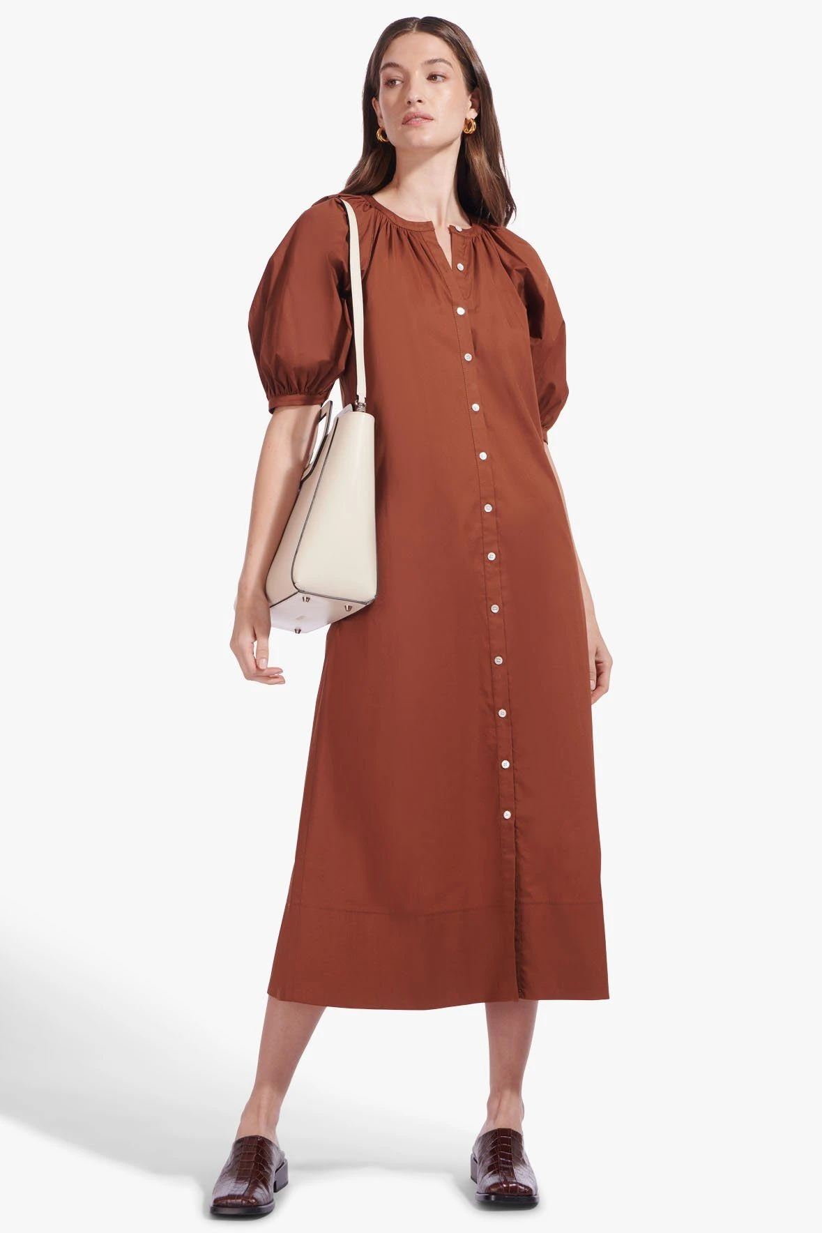 VINCENT DRESS | TAN VINCENT DRESS | TAN -Staud Store Vincent Dress Tan 00759 web
