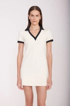 VOLLEY DRESS | IVORY BLACK -Staud Store Volley Dress Ivory Black 028 01489 web