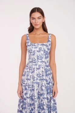 WELLS DRESS | BLUE TOILE -Staud Store WELLS DRESS TOILE RESHOOT 01674 web
