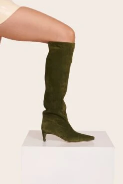 WALLY BOOT | OLIVE SUEDE -Staud Store Wally Boot Olive 002 web