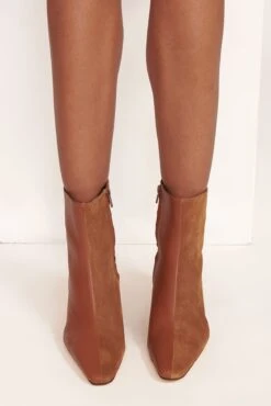 WALLY SPLIT ANKLE BOOT | TAN -Staud Store Wally Split Ankle Black 024 edit web