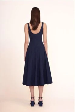 WELLS DRESS | NAVY -Staud Store Wells Dress Navy 00119 web