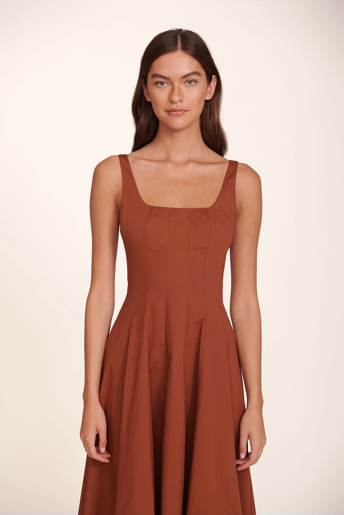 WELLS DRESS | TAN WELLS DRESS | TAN -Staud Store Wells Dress Tan 817 edit web