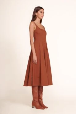 WELLS DRESS | TAN 4 WELLS DRESS | TAN -Staud Store Wells Dress Tan 821 edit web