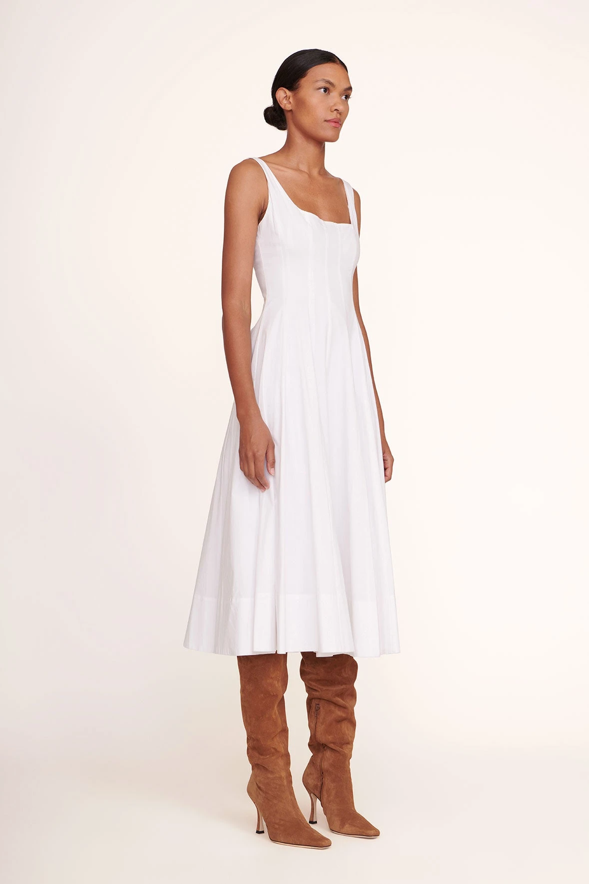 WELLS DRESS | WHITE WELLS DRESS | WHITE -Staud Store Wells Dress White 003 edit web