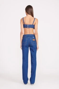 STAUD + WRANGLER THE STRAIGHT CUT JEAN | DARK RINSE -Staud Store Wrangler 0889 web