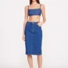STAUD + WRANGLER THE PENCIL SKIRT | DARK RINSE -Staud Store Wrangler 1032 web