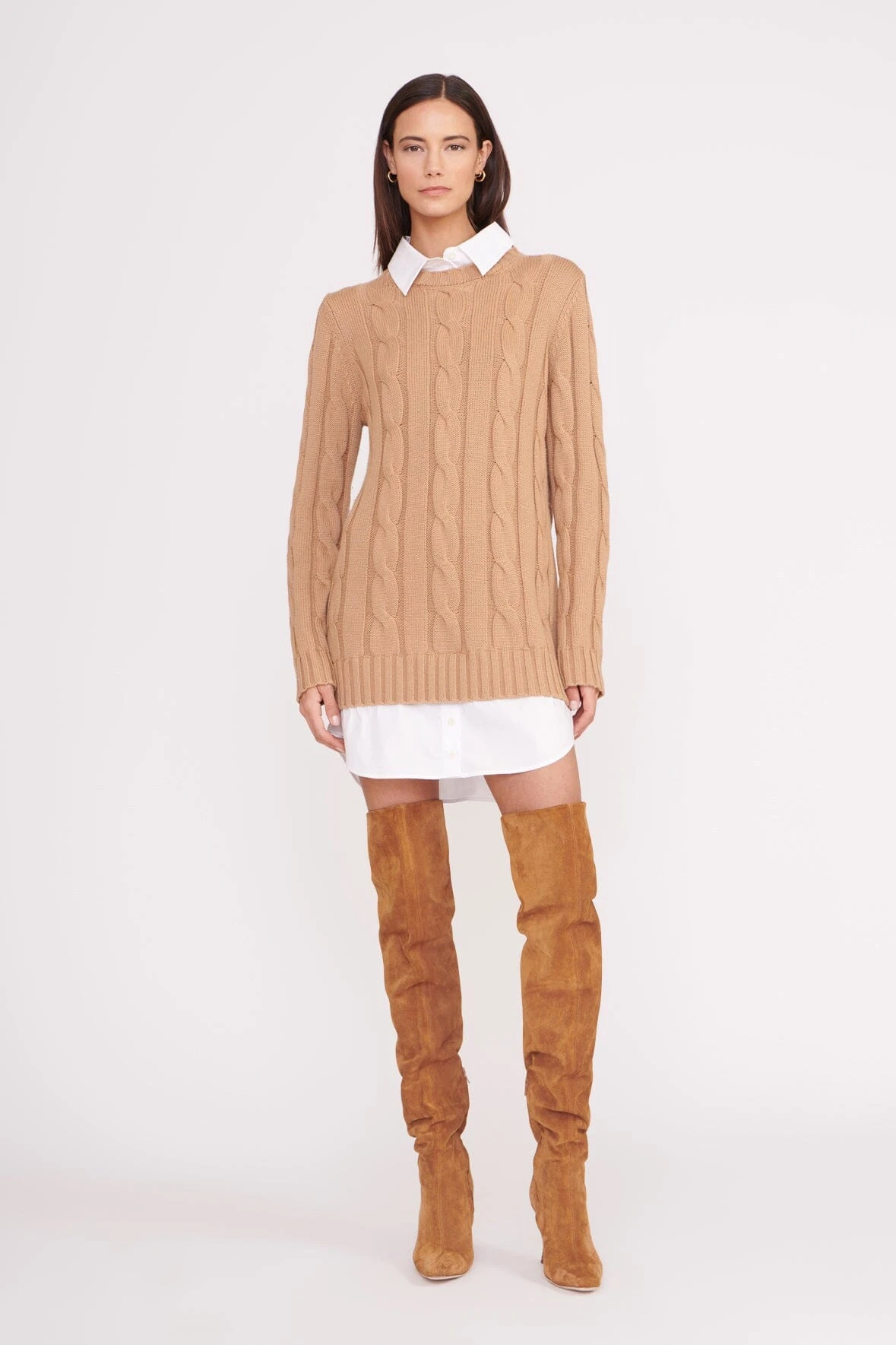 CAMI OVER THE KNEE BOOT | TAN SUEDE CAMI OVER THE KNEE BOOT | TAN SUEDE -Staud Store aldrin dress camel white 2 308bcb9d 36d2 45b3 a66b 948b1ce514c1