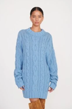 BEEHIVE SWEATER | FRENCH BLUE -Staud Store beehive sweater french blue 3 599c570a 8c0e 4f6f b71b 0cfd19cb3416