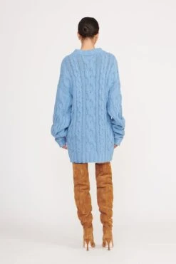 BEEHIVE SWEATER | FRENCH BLUE -Staud Store beehive sweater french blue 4 f639389e 640a 4062 8462 d4472373c1a8
