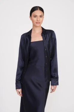 BOGART TOP | NAVY -Staud Store bogart top navy 3 f1ef44c6 f168 43b5 a623 8b16132a01ee