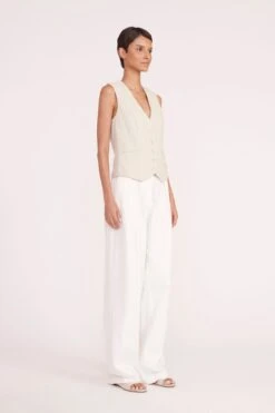 BRETT VEST | OAT MILK -Staud Store brett vest oat milk 00600 web