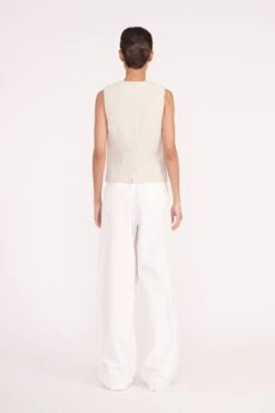 BRETT VEST | OAT MILK -Staud Store brett vest oat milk 00602 web