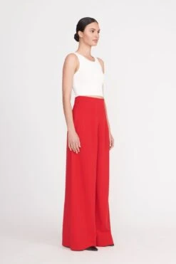 CALEB PANT | RUBY -Staud Store caleb pant ruby 4 7172029e 5099 4bcc 8d6d 42b2af063d8f