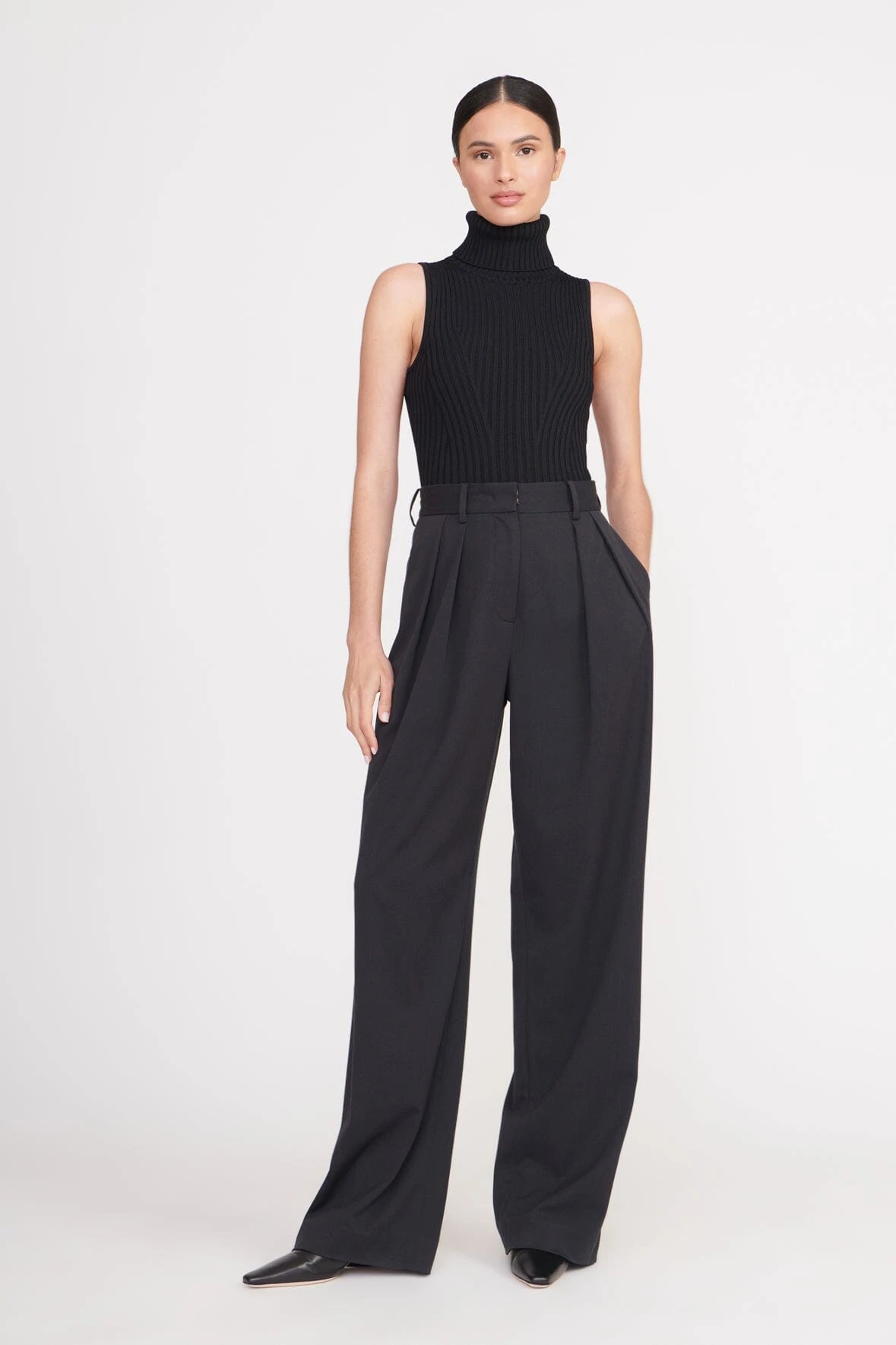 LUISA PANT | BLACK SUITING LUISA PANT | BLACK SUITING -Staud Store callum top black 1 9ffcab8f 7032 42c2 8a66 350581cae8f5