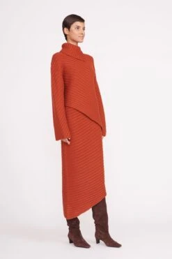 CANTILEVER SKIRT | CINNAMON -Staud Store cantilever skirt cinnamon 3 ee35b999 57b1 49d5 a0d4 087076acda3e