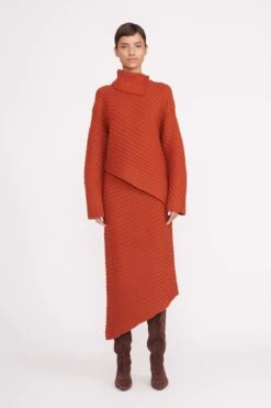 CANTILEVER SKIRT | CINNAMON -Staud Store cantilever skirt cinnamon 4 464befde 69b8 4927 b453 b75b7c5dfdf4