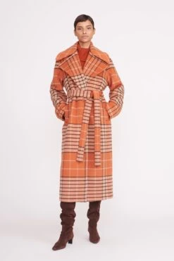 CARVER COAT | PERSIMMON MEGA PLAID -Staud Store carver coat persimmon mega plaid 4 c35e8087 14f6 4671 98cf fba10d06489a