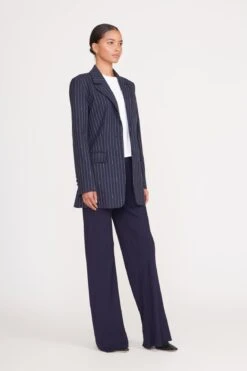 CITY BLAZER | NAVY PINSTRIPE -Staud Store city blazer navy pinstripe 2 fb9a3d19 8ff3 4702 bc03 24f2f6afcac2