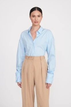 COLTON SHIRT | FRENCH BLUE 3 COLTON SHIRT | FRENCH BLUE -Staud Store colton shirt french blue 6 2223c4ac 89a4 44cc be6e d243babbfb09