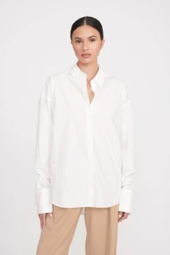 COLTON SHIRT | WHITE -Staud Store colton shirt white 4 b4b2fc19 932d 4586 8eaf 8897c51bc506