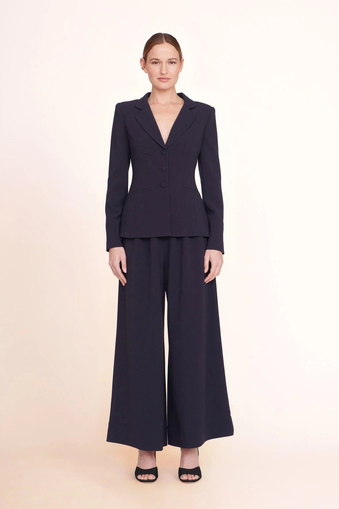 CROPPED CALEB PANT | NAVY CROPPED CALEB PANT | NAVY -Staud Store cropped caleb pant navy 1