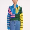 CROPPED HAMPTON SWEATER | FORMENTERA STRIPE 1 CROPPED HAMPTON SWEATER | FORMENTERA STRIPE -Staud Store cropped hampton formentera stripe 05265 web