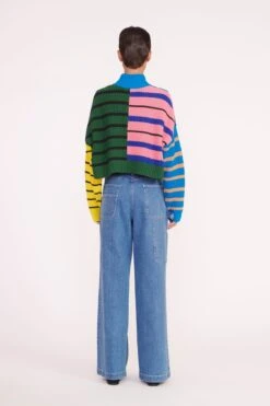 CROPPED HAMPTON SWEATER | FORMENTERA STRIPE 5 CROPPED HAMPTON SWEATER | FORMENTERA STRIPE -Staud Store cropped hampton formentera stripe 05275 web