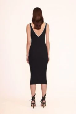 DANA DRESS | BLACK -Staud Store dana dress black white 5