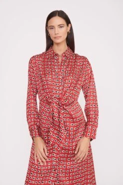 ELSA DRESS | RUBY GEOSCAPE -Staud Store elsa dress ruby geoscape 1