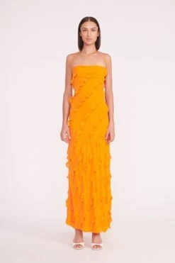 ELVIRE DRESS | NECTARINE -Staud Store elvire dress nectarine 02311 web