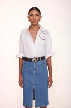 HUDSON SKIRT | MEDIUM WASH -Staud Store emersyn top white 00656 web 1