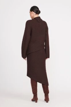 CANTILEVER SKIRT | DARK CHOCOLATE -Staud Store engrave sweater dark chocolate 6 0f093478 eef4 4945 a5bf 0668962bb0c5