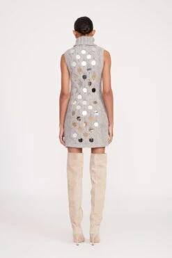MOD MIRRORED DRESS | HEATHER GREY -Staud Store fall 23 1110 web
