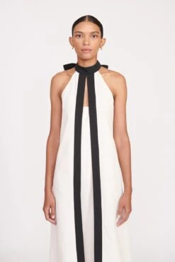 WRIGHT DRESS | ECRU BLACK 5 WRIGHT DRESS | ECRU BLACK -Staud Store fall 23 1193 web