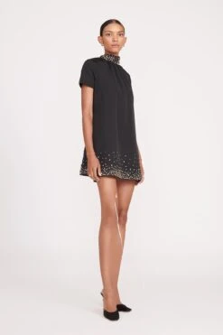 MINI ILANA DRESS | BLACK SILVER -Staud Store fall 23 1659 web