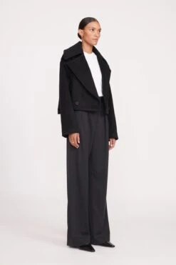 CARVER CROPPED COAT | BLACK 6 CARVER CROPPED COAT | BLACK -Staud Store fall 23 1958 web