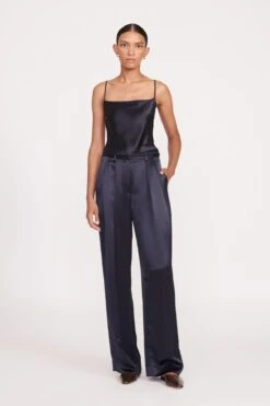 LUISA PANT | NAVY SATIN