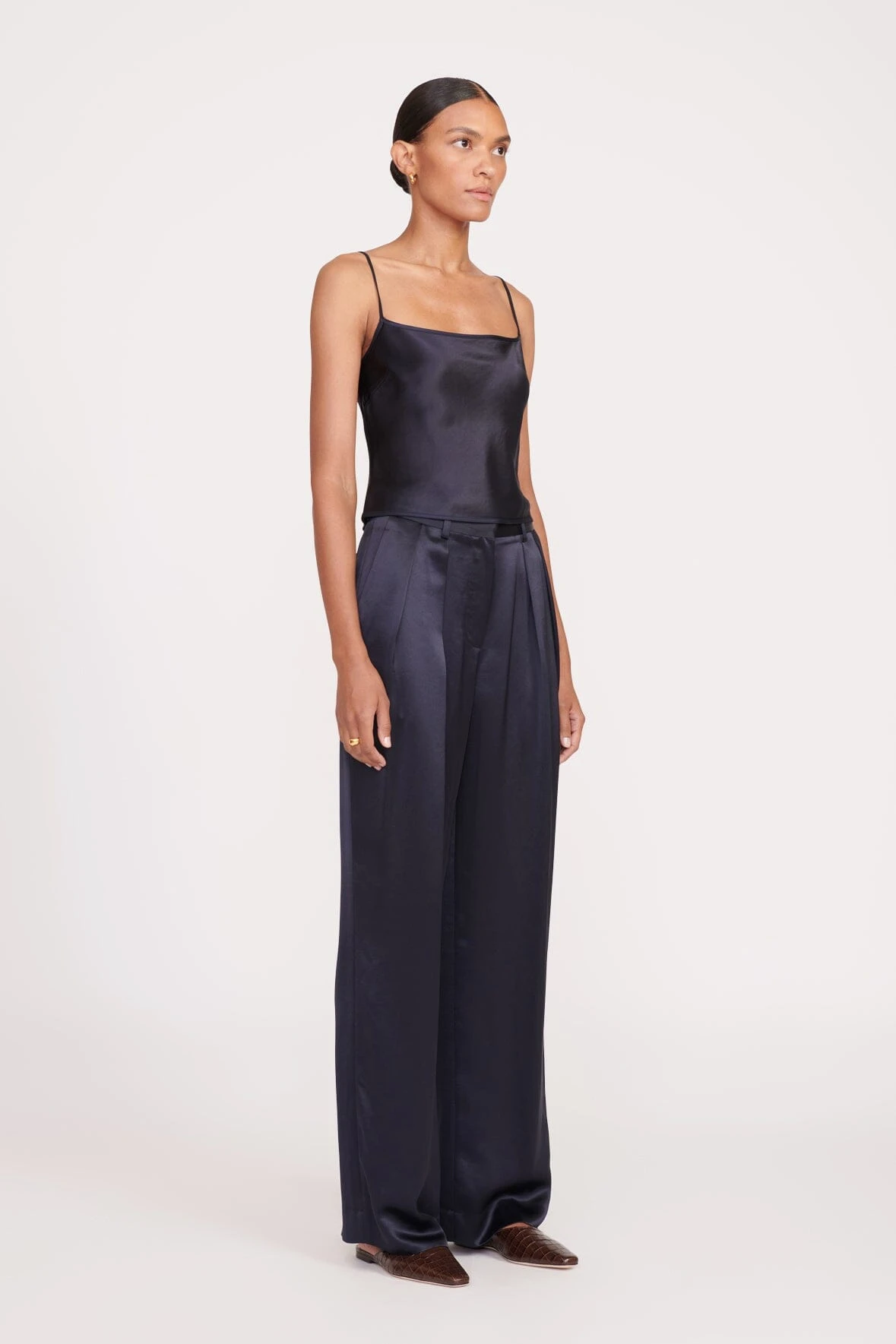 LUISA PANT | NAVY SATIN LUISA PANT | NAVY SATIN -Staud Store fall 23 2105 web