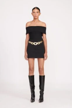 CAMI BOOT | BLACK CROC EMBOSSED -Staud Store fall 23 2445 web