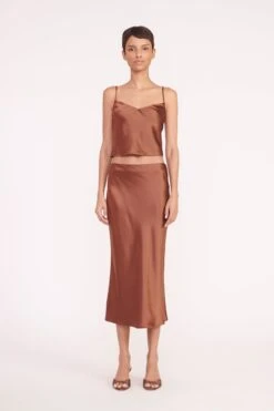 BRIGITTE MULE | CLOVE SATIN -Staud Store gracie top angela skirt clove 02602 web 2