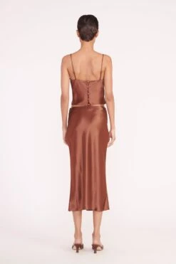 BRIGITTE MULE | CLOVE SATIN -Staud Store gracie top angela skirt clove 02611 web 1