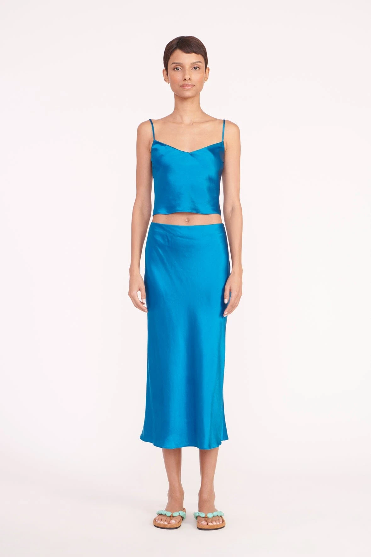 GRACIE TOP | ISLAND BLUE GRACIE TOP | ISLAND BLUE -Staud Store gracie top angela skirt island blue 05900 web