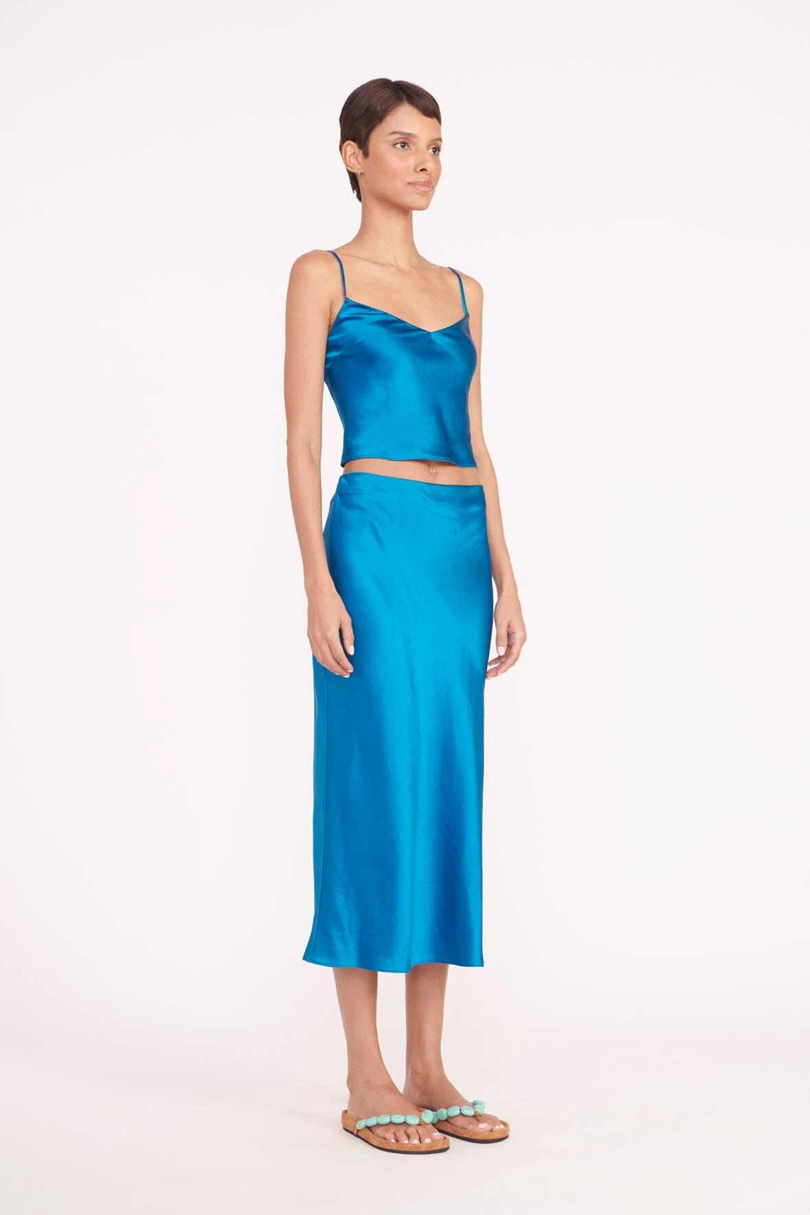 GRACIE TOP | ISLAND BLUE GRACIE TOP | ISLAND BLUE -Staud Store gracie top angela skirt island blue 05906 web