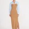 HAZEL DRESS | CAMEL FRENCH BLUE
