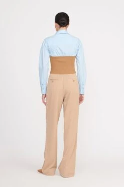 HAZEL TOP | CAMEL FRENCH BLUE 5 HAZEL TOP | CAMEL FRENCH BLUE -Staud Store hazel top camel french blue 1