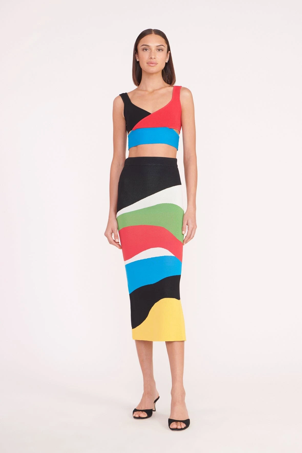 KARINA SKIRT | MARBLE WAVE KARINA SKIRT | MARBLE WAVE -Staud Store karina skirt marble wave 02368 web