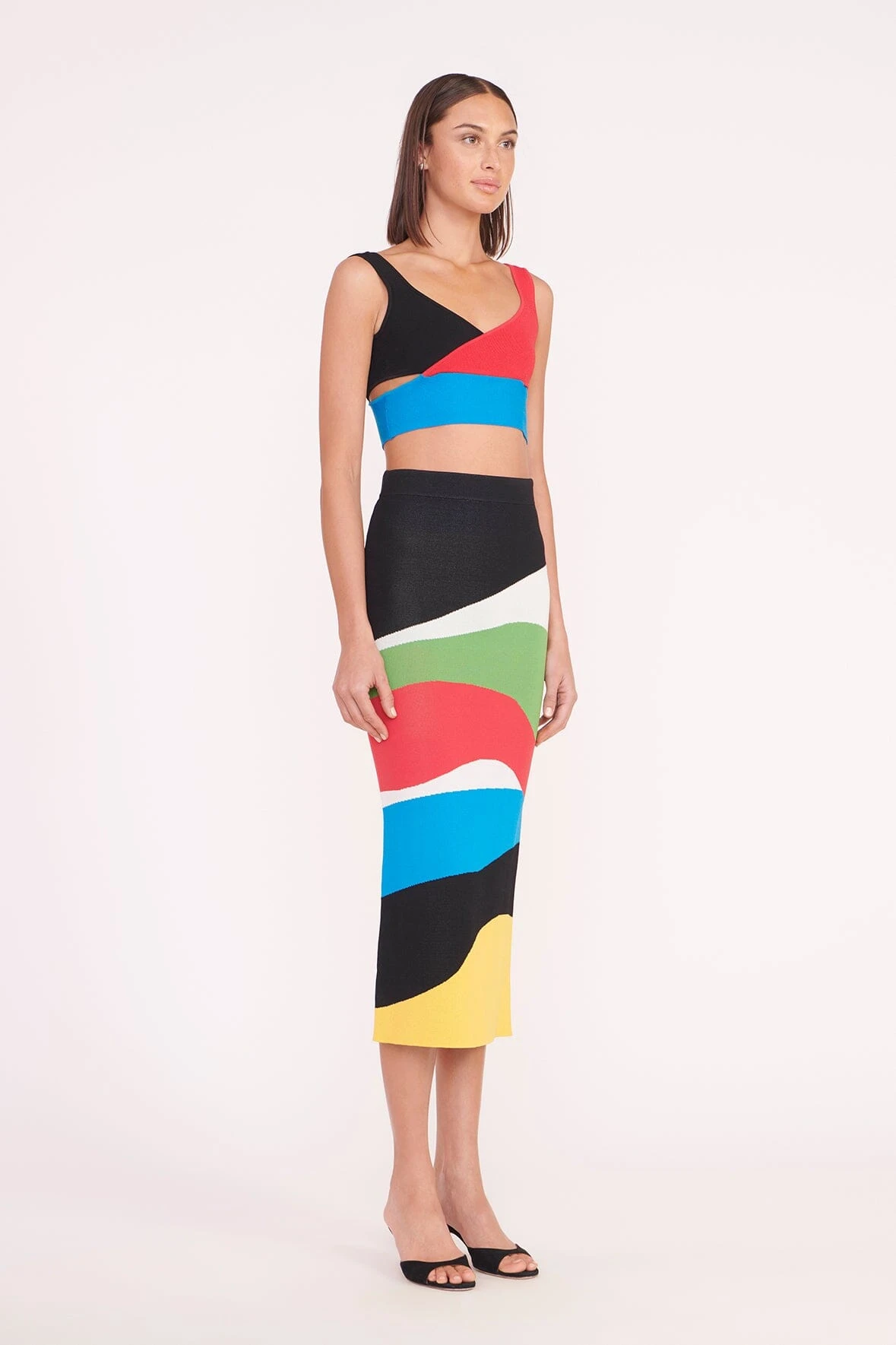 KARINA SKIRT | MARBLE WAVE KARINA SKIRT | MARBLE WAVE -Staud Store karina skirt marble wave 02376 web